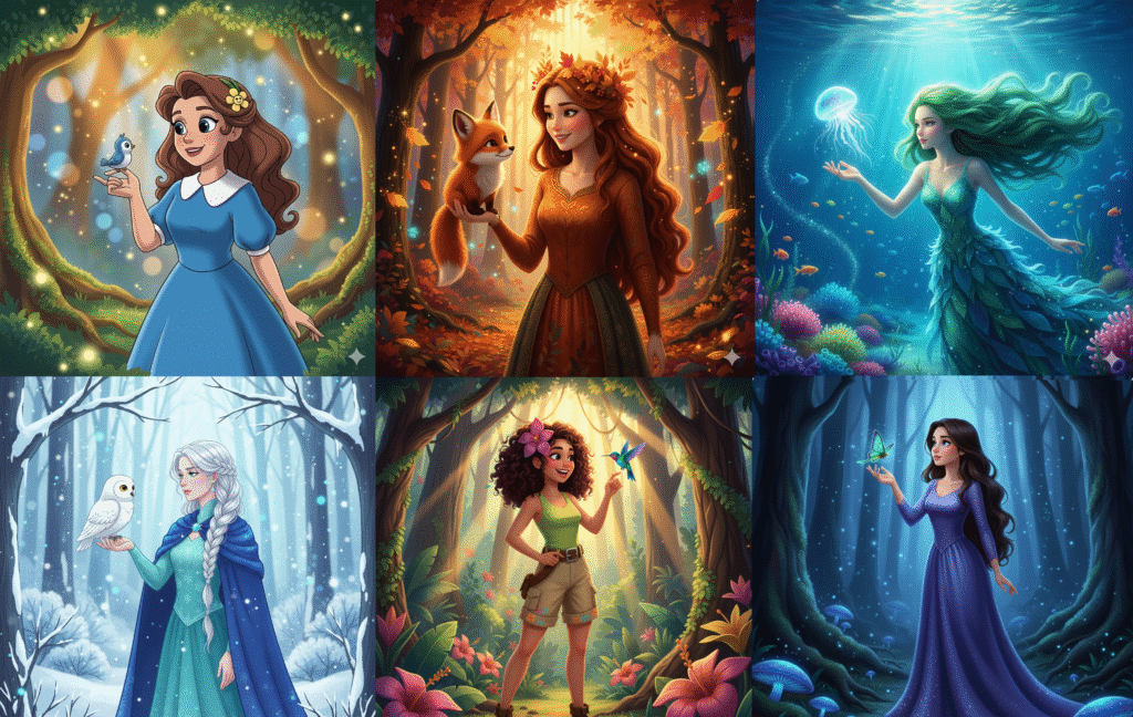 Gemini Prompts for Female Cartoon Character